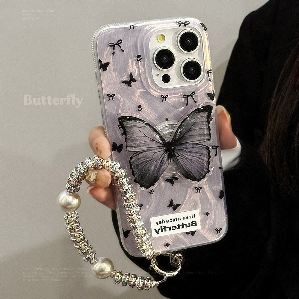 【Ready Stock】iP 14/ 15 Plus✨ ins 紫色蝴蝶