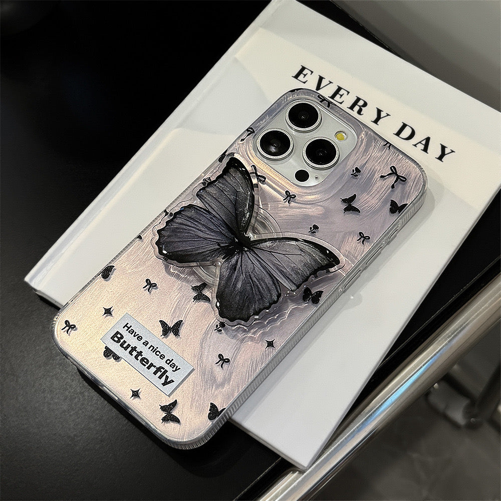 【Ready Stock】iP 14/ 15 Plus✨ ins 紫色蝴蝶