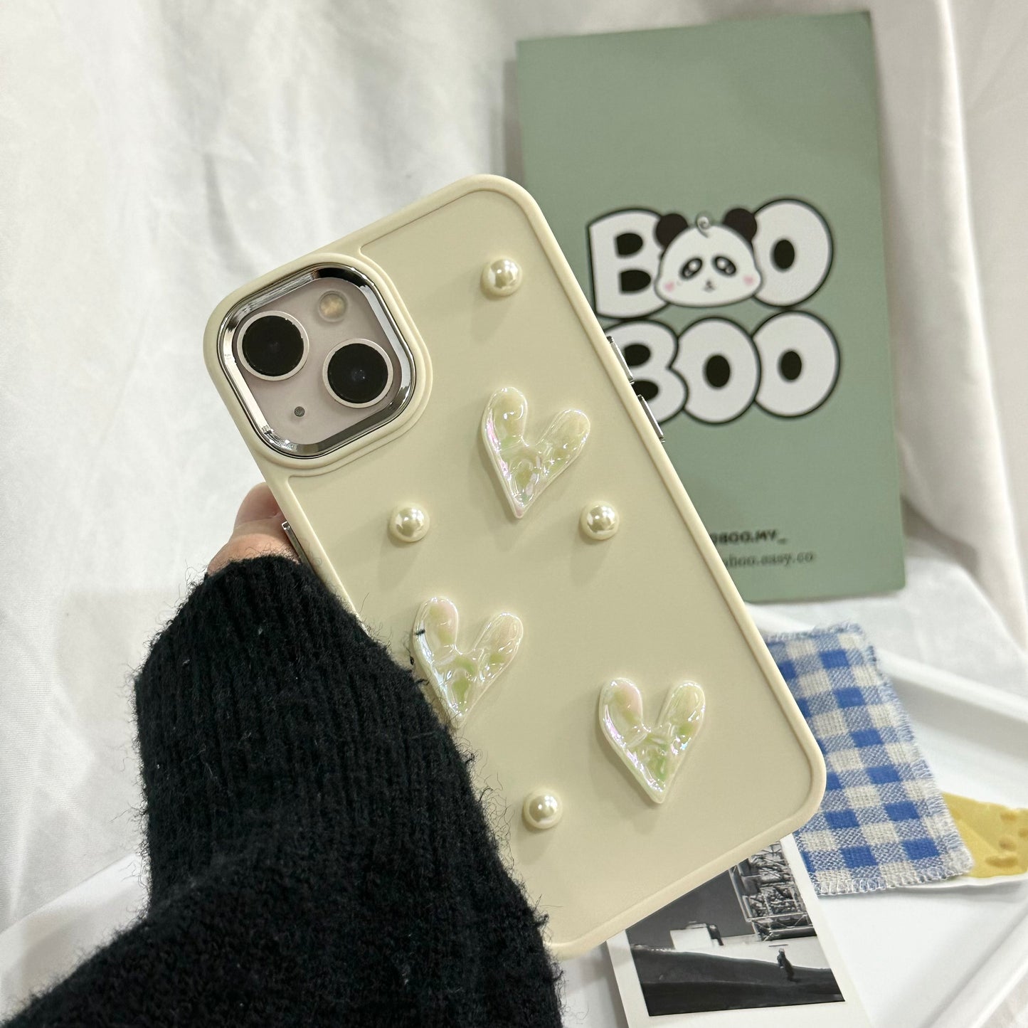 【Ready Stock】Beige 3D Love