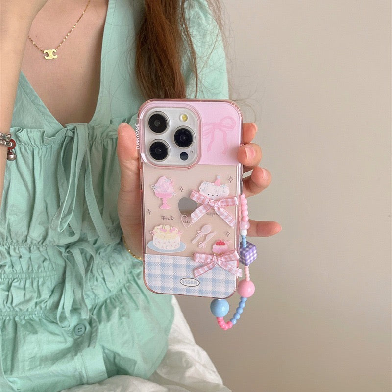 【Ready Stock】B083 ✨ ip 13/14 粉色蝴蝶结蛋糕小考拉