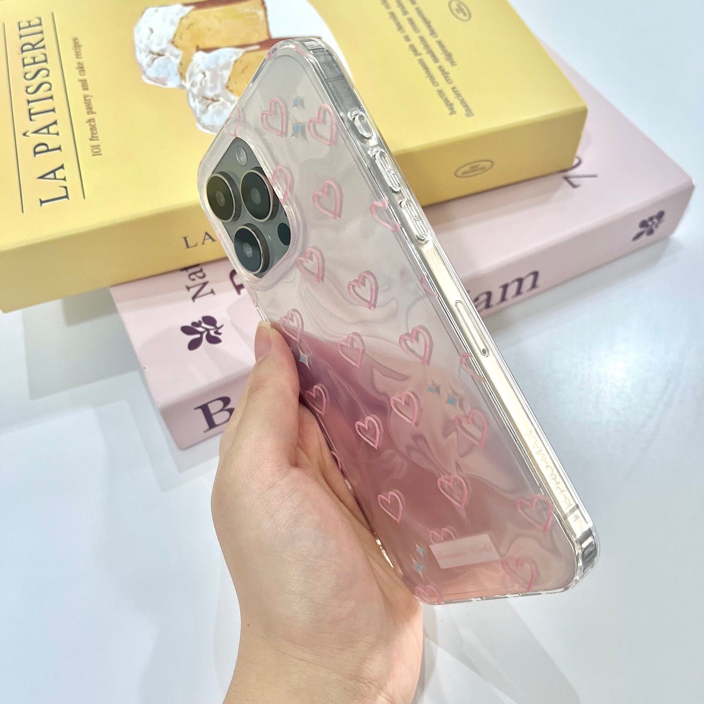 【Ready Stock】iP 15 Pro Max ✨ ins 水波纹粉色爱心