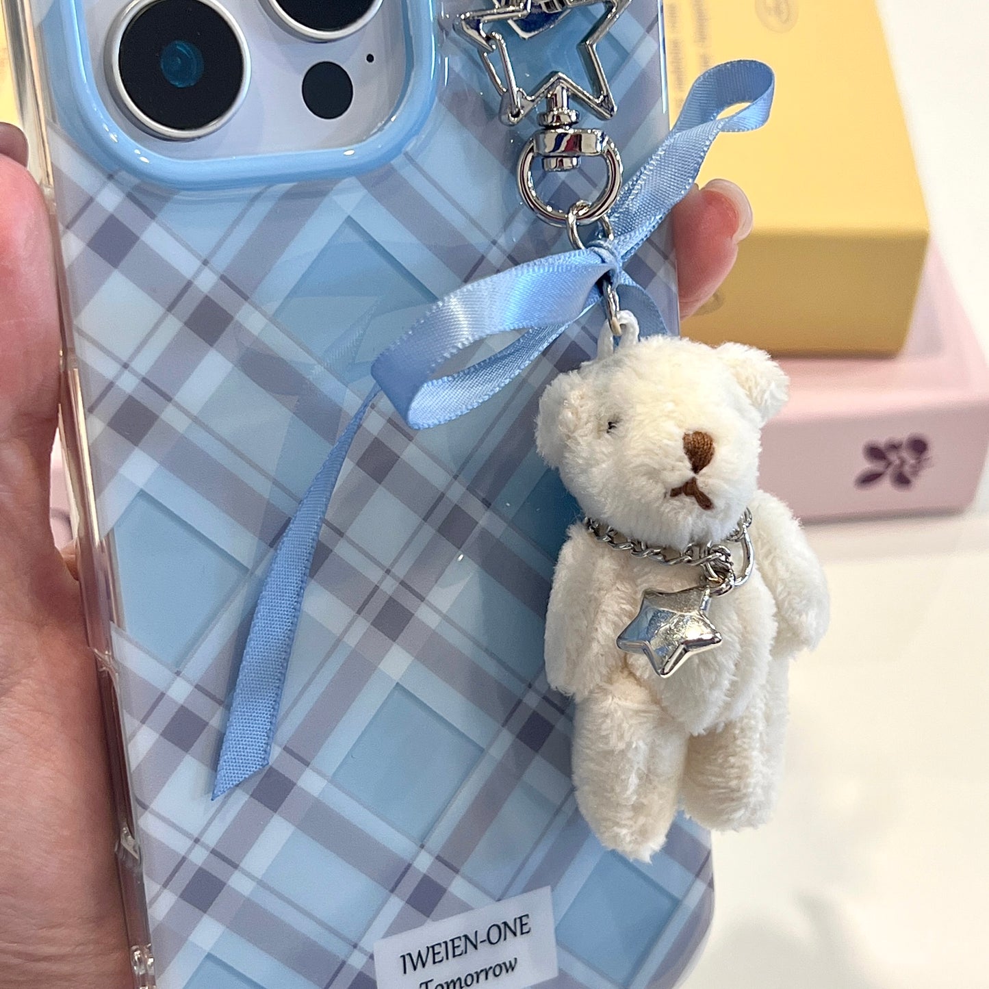 【Preorder】主推款!B147✨ 蓝色格纹小白熊