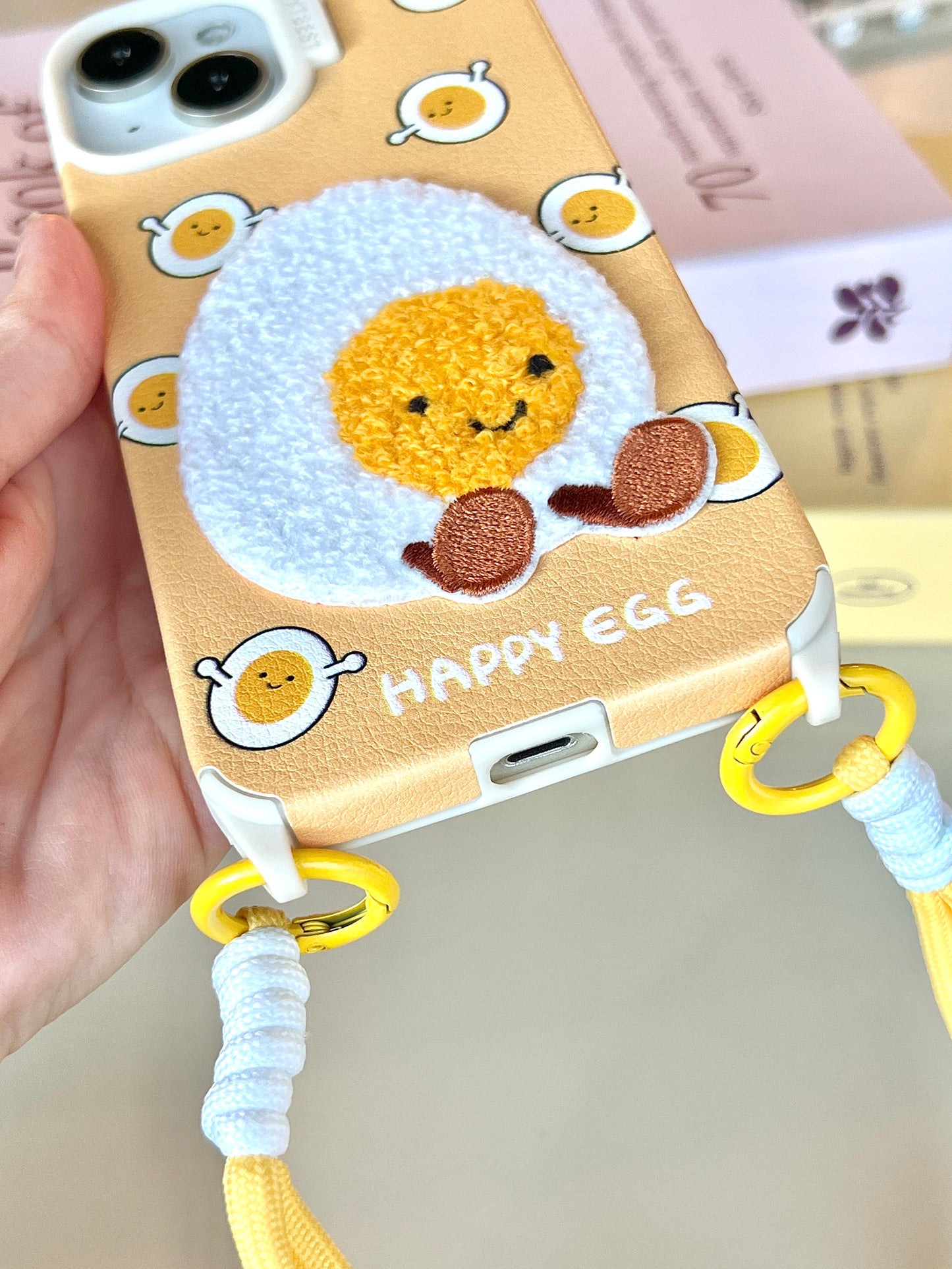 【Ready STock】B092✨ ip 13/14 绒布刺绣表情壳子