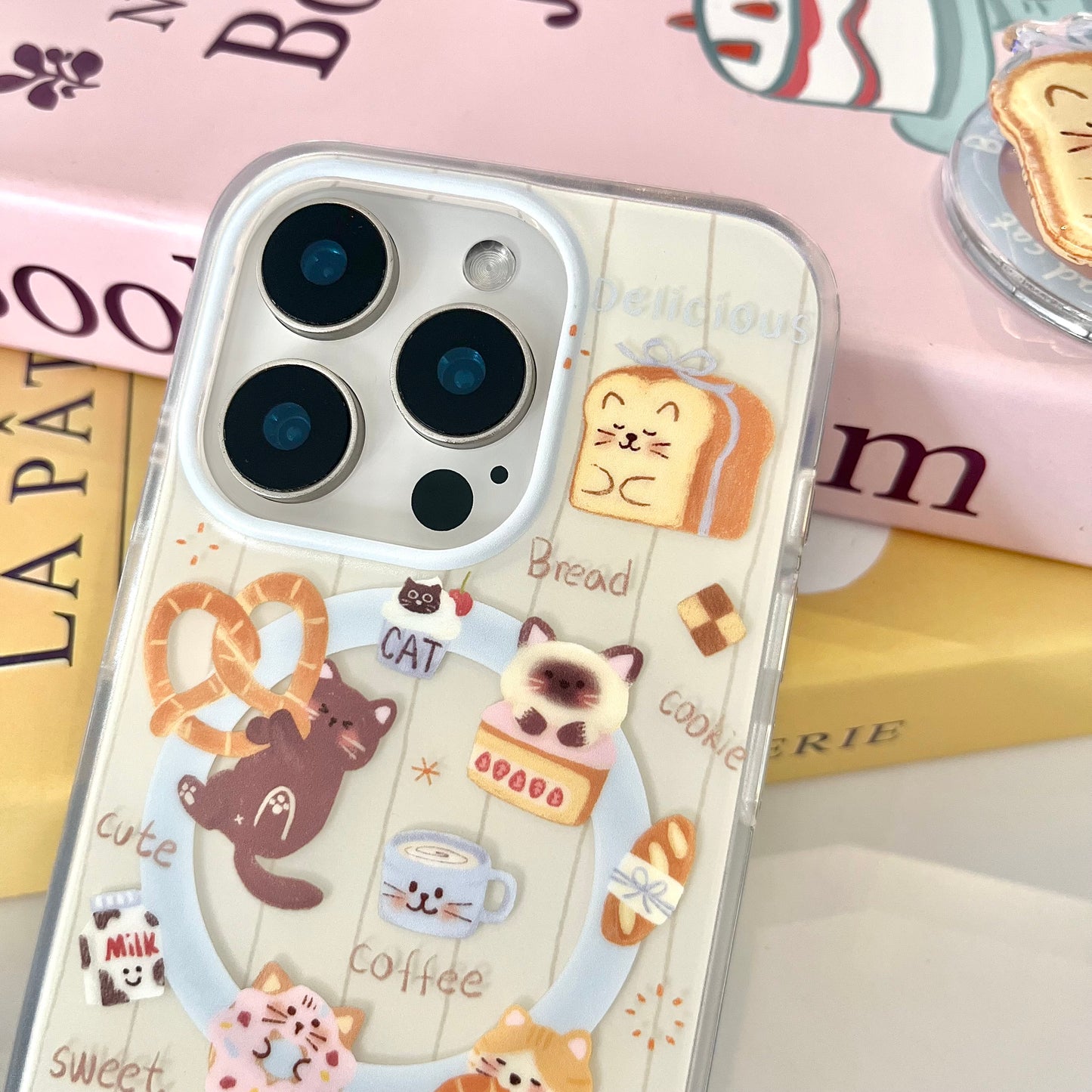 【Ready Stock】15 Pro / B076 ✨ 面包土司小猫磁吸壳