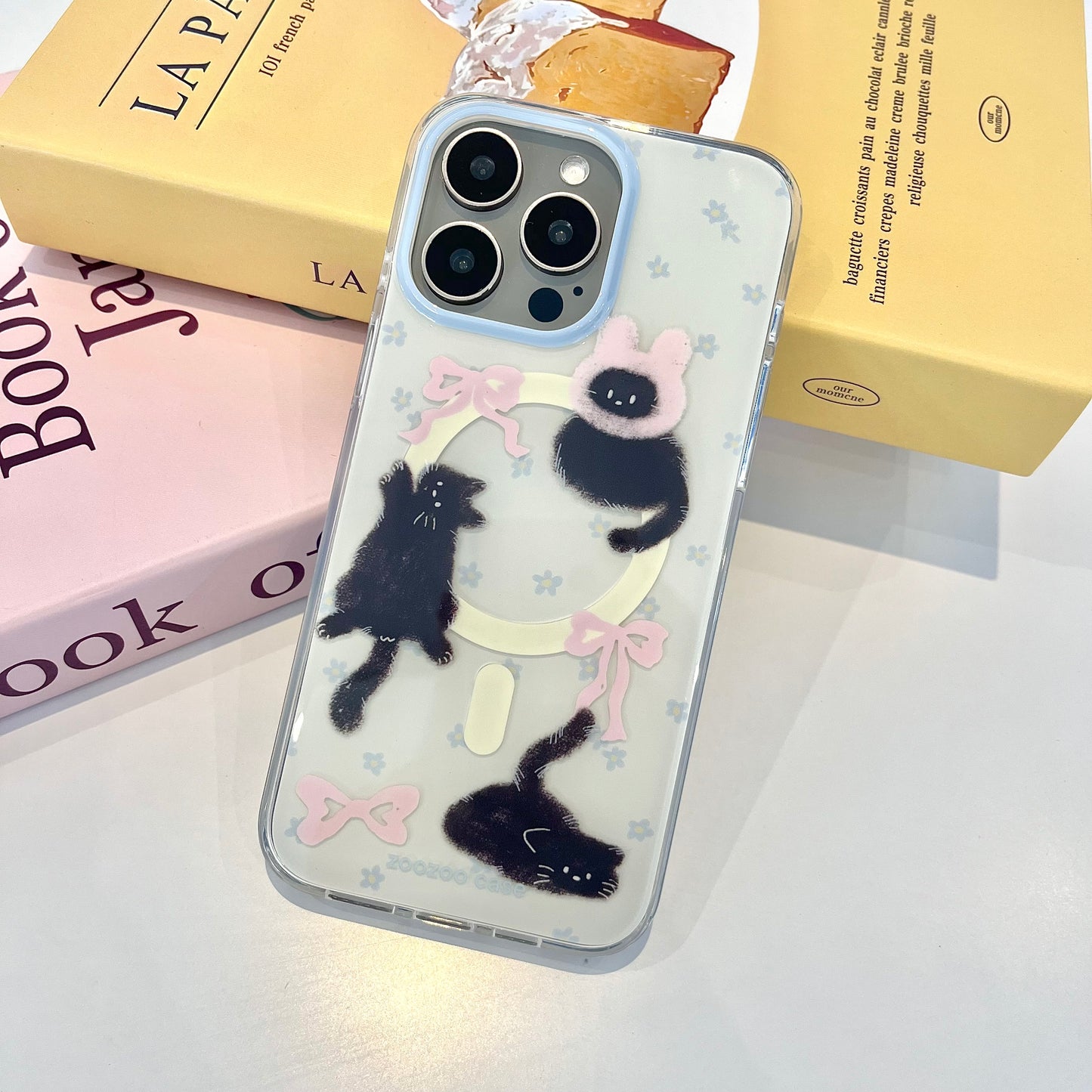 【Ready Stock】B032 ✨碎花小黑猫🐈⬛磁吸壳