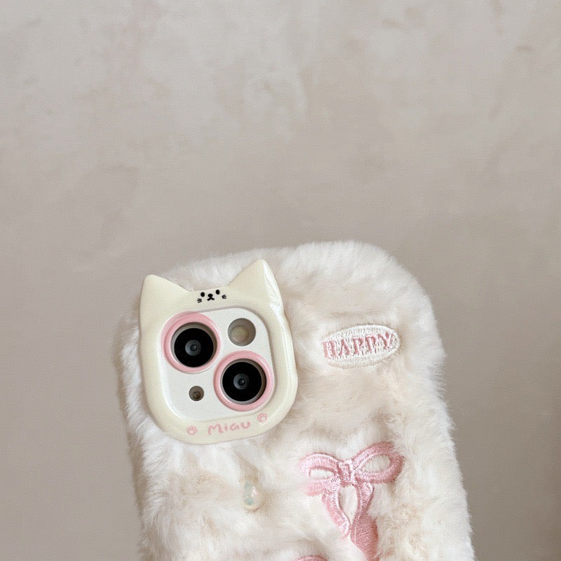 【Preorder】B091✨ 秋冬绒毛蝴蝶结壳子