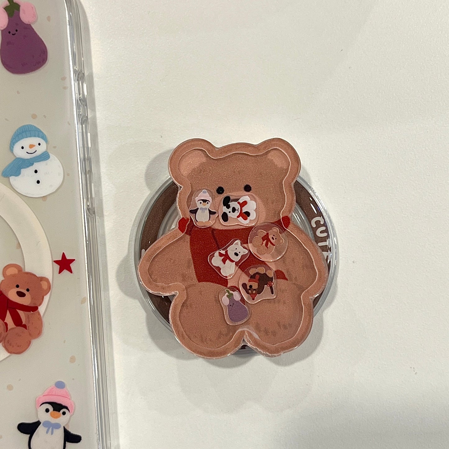 【Preorder】主推款!B132✨ JC 围巾小熊摇摇乐磁吸手机壳