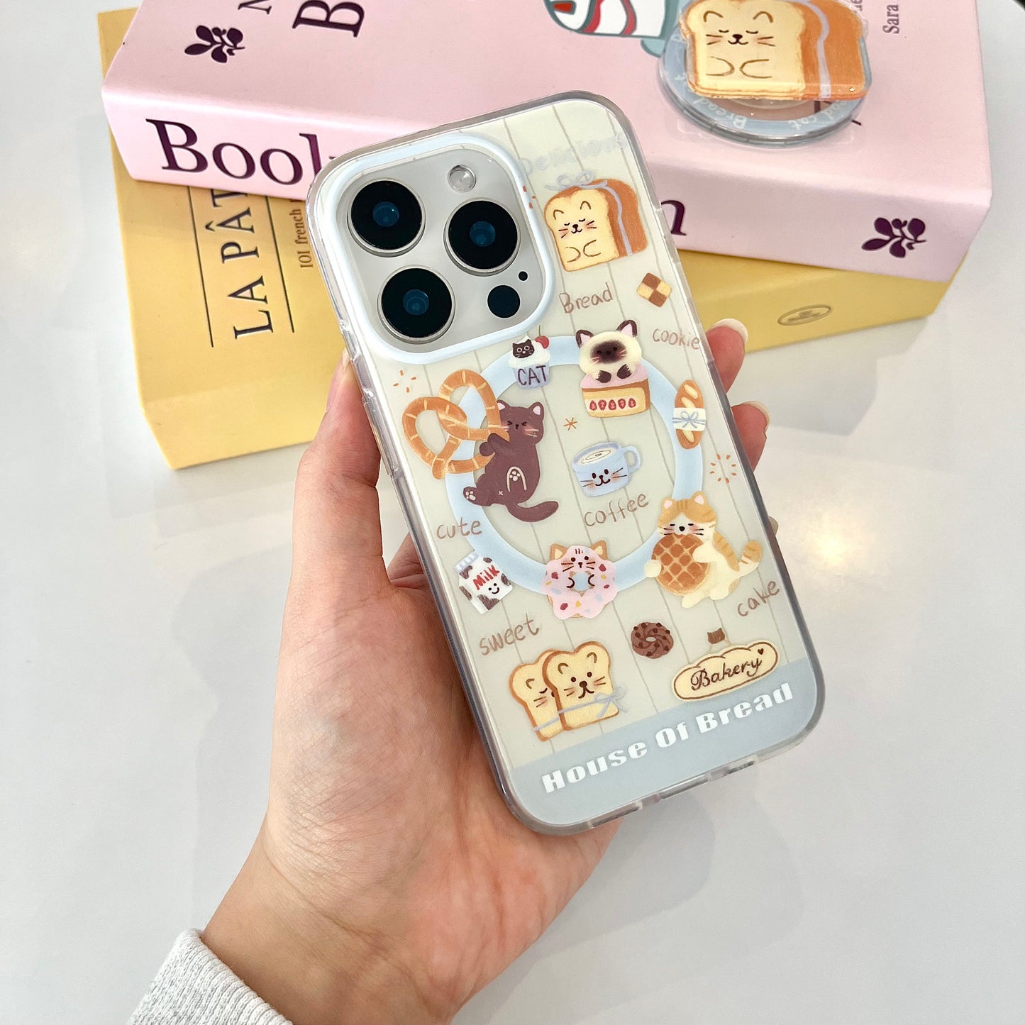 【Ready Stock】15 Pro / B076 ✨ 面包土司小猫磁吸壳