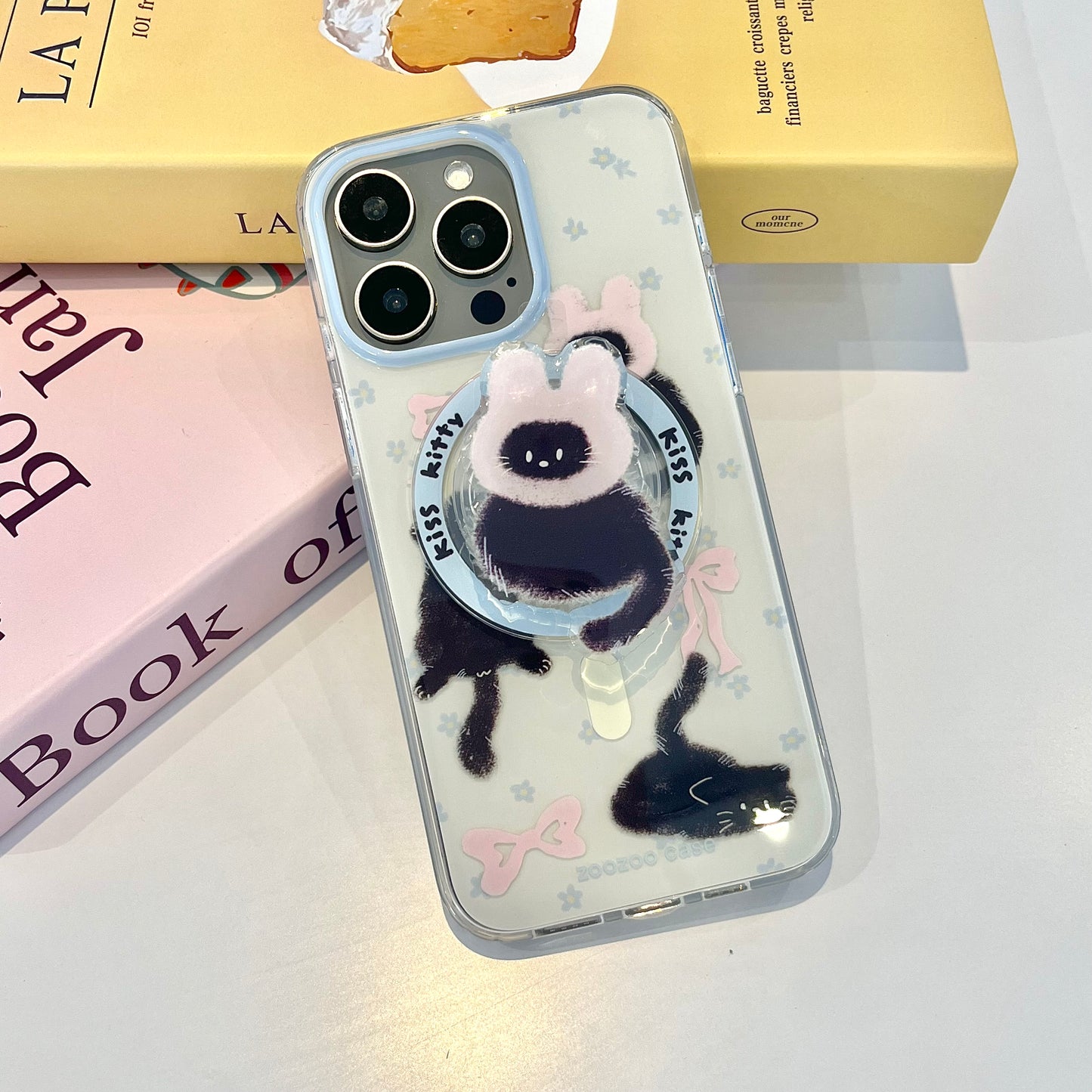 【Ready Stock】B032 ✨碎花小黑猫🐈⬛磁吸壳