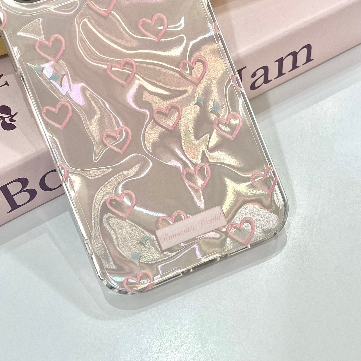 【Ready Stock】iP 15 Pro Max ✨ ins 水波纹粉色爱心