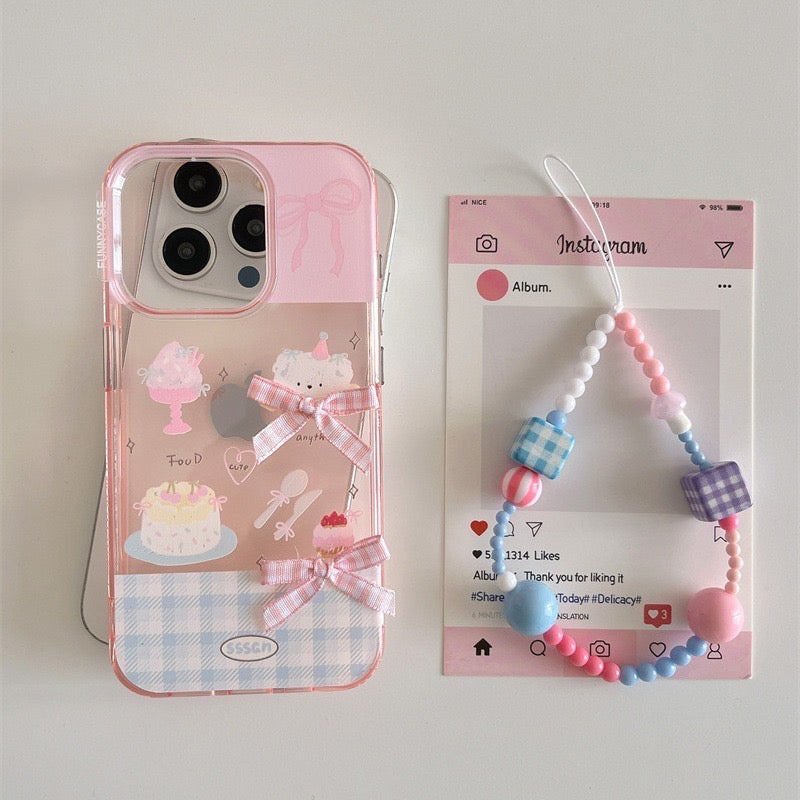 【Ready Stock】B083 ✨ ip 13/14 粉色蝴蝶结蛋糕小考拉