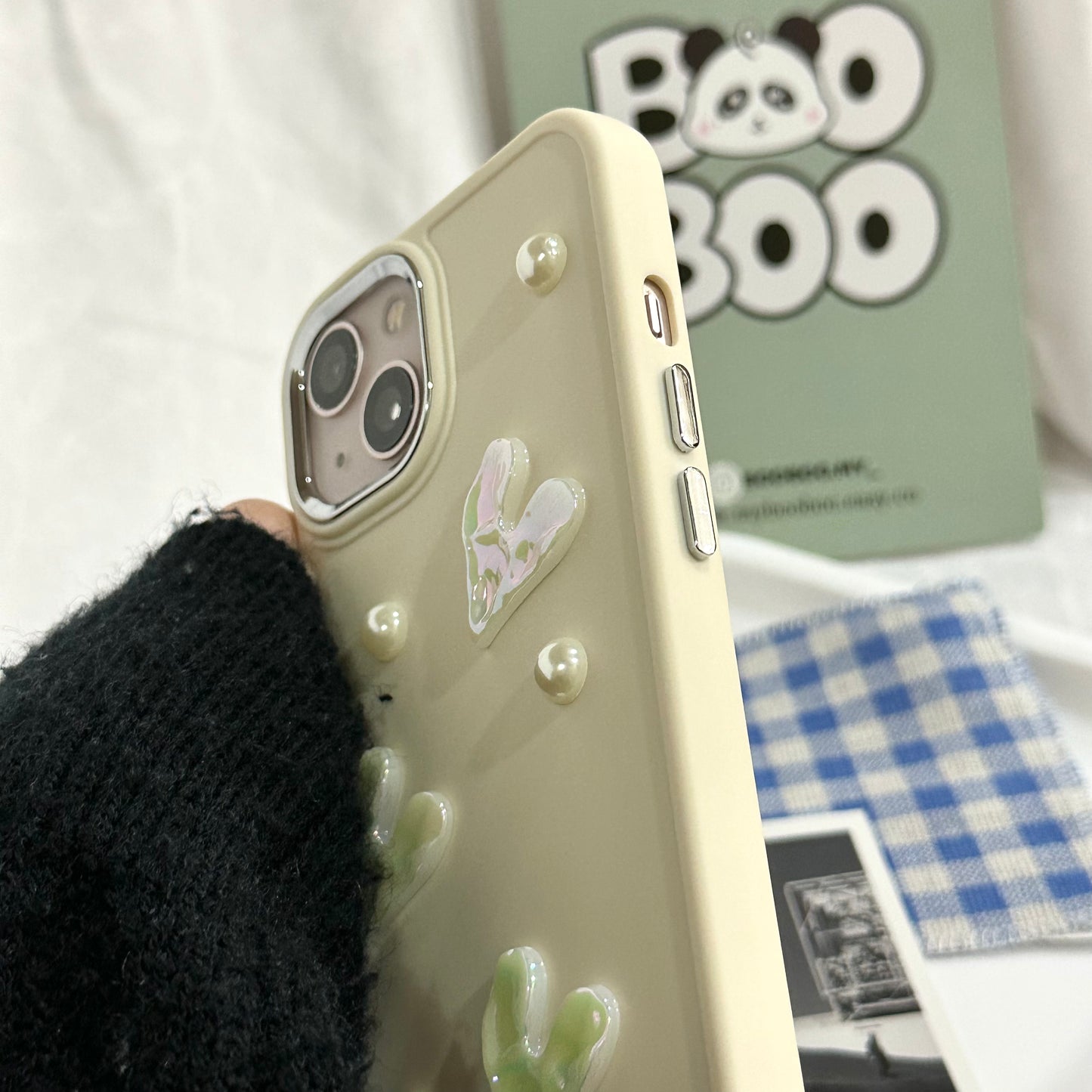 【Ready Stock】Beige 3D Love