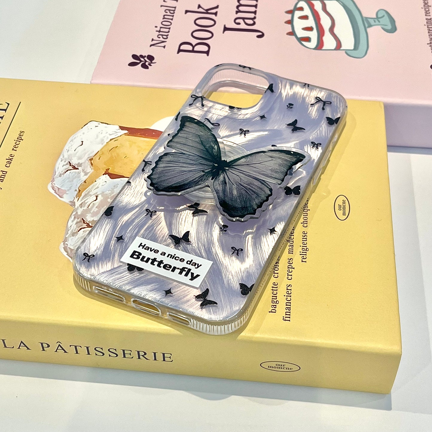 【Ready Stock】iP 14/ 15 Plus✨ ins 紫色蝴蝶