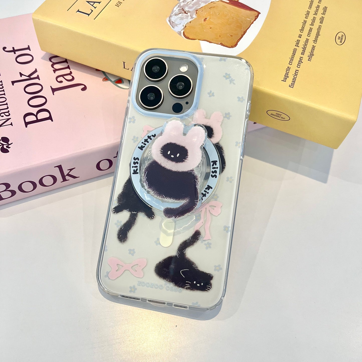 【Ready Stock】B032 ✨碎花小黑猫🐈⬛磁吸壳