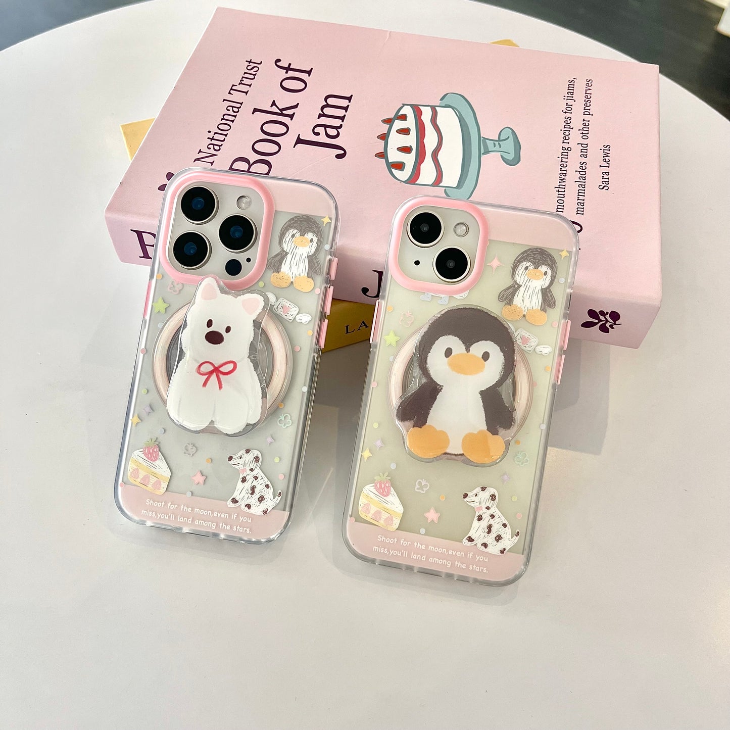 【Ready Stock】ip 14 / B074 ✨ 磨砂小动物粉壳
