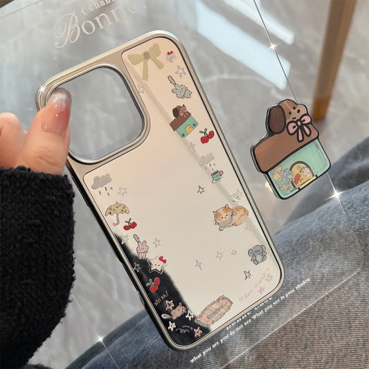 【Preorder】B149✨ 电镀镜面小插画壳子