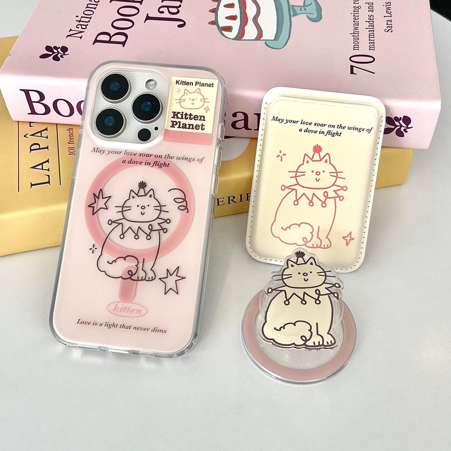 【Preorder】B075 ✨ 磨砂粉色小星猫磁吸壳