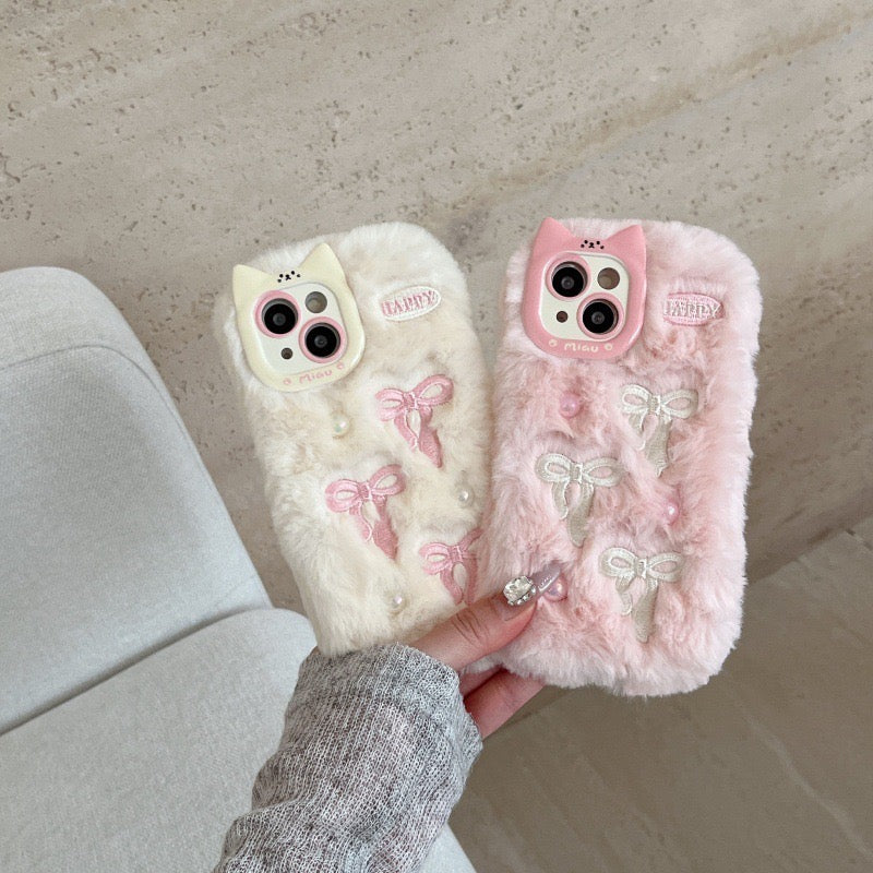 【Preorder】B091✨ 秋冬绒毛蝴蝶结壳子