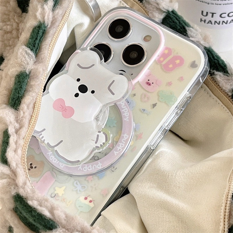 【Preorder】B125✨ 温柔粉小狗狗磁吸壳