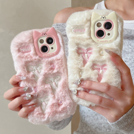 【Preorder】B091✨ 秋冬绒毛蝴蝶结壳子